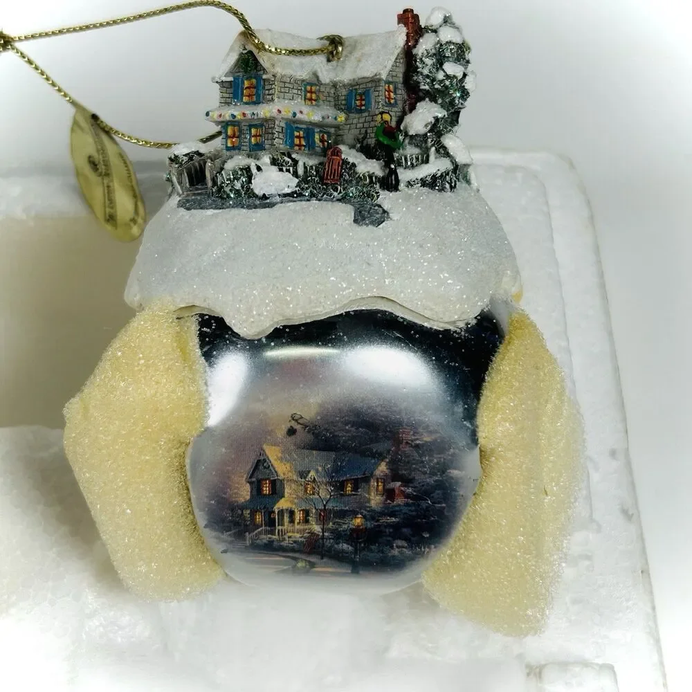 SET OF 3 THOMAS KINKADE SLEIGH BELL ORNAMENTS #8 ASHTON-DRAKE W/ COA NEW 2006